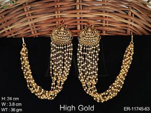 Joyería de Templo, Conjuntos de Joyería India, Joyería con Alto Pulido Dorado, Diseño de Templo, Accesorios de Joyería, Cadena Kaan de Templo, Pendientes, Conjuntos de Joyería - Product Image 2