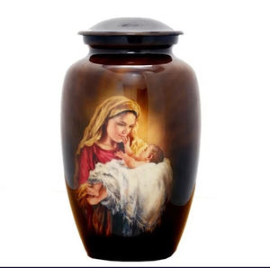 Urna de cremación de aluminio con estampado esmaltado, urna para cenizas funerarias de calidad prémium, diseño moderno, la más vendida - Product Image 3