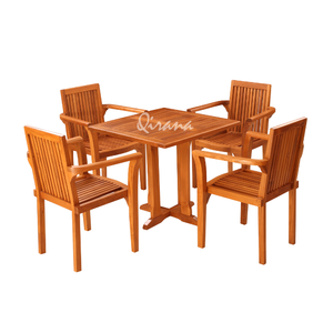 Silla de comedor de teca natural para exteriores, sillas para exteriores e interiores, silla con brazo apilable Jepara para sentarse, muebles para el hogar, precio al por mayor - Product Image 5