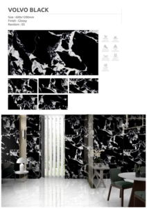 กระเบื้องพอร์ซเลนเคลือบเงาขนาด600x1200มม. กันลื่นดูเป็นหินอ่อนหินผนังและปูพื้นสำหรับใช้ตกแต่งภายในห้องน้ำ - Product Image 6