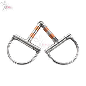 บิตม้าแบบ D-Ring สแตนเลส พร้อมลูกกลิ้งทองแดง ข้อต่อกลางแบบยืดหยุ่น สำหรับฝึกควบคุมการขี่ม้าแบบตะวันตก-HASHIR - Product Image 6