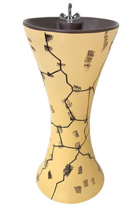 Lavabo de pedestal de suelo redondo de una pieza para baño de diseño de alta calidad - Product Image 2