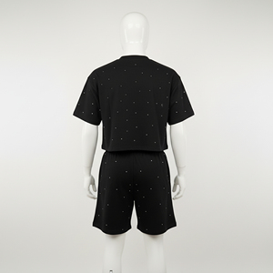 Fabrication sur mesure Vente en gros T-shirts sérigraphiés High Street T Shirt Ensemble de shorts en coton à manches courtes tendance pour l'été - Product Image 4