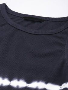 Custom Casual Wear Women Tie & Dye <b>Tshirt</b> Crop Length O-neck <b>Sleeveless</b> No Sleeves Rib Knitted Cotton Fabric Tank Top for Womens - Product Image 5