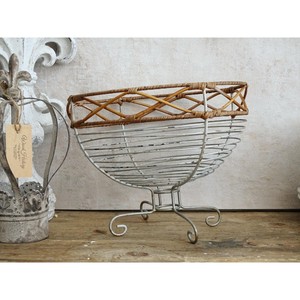 Cesta de alambre de metal con pedestal francés, Frutero de metal adornado, cesta, soporte para maceta, cesta de alambre para frutas y verduras - Product Image 2