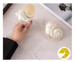 เปลือกหอยแก้วไวน์เปลือกหอยสุดหรูทำด้วยมือสำหรับแก้วมาร์ตินี่ทรงสูงผสมไข่มุกเหมาะสำหรับตกแต่งงานแต่งงาน - Product Image 2