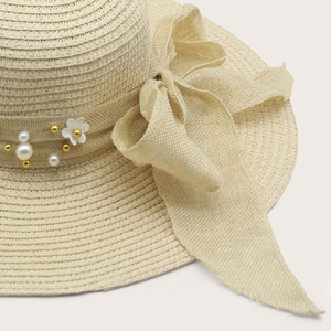 2025 été grand bord raphia chapeaux de paille plage crème solaire sel herbe matériel léger haute qualité chapeau de paille Service OEM - Product Image 3
