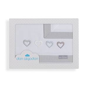 Juego de 3 Sábanas de Cuna 100% Algodón, Modelo CUORE, Tejido Sólido - Product Image 1