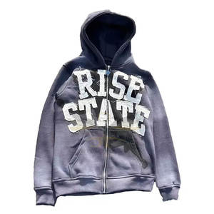 2025 Sudaderas con capucha bordadas de angustia hechas a medida Producto de invierno Sudaderas con capucha de bordado de angustia En stock - Product Image 1