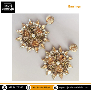 Vente chaude vêtements de cérémonie taille personnalisée à la main femmes mode bijoux topaze perles et gouttes en forme de Chakra boucles d'oreilles - Product Image 3
