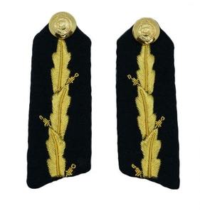 Insigne de grade brodé personnalisé OEM, accessoire uniforme, feuilles dorées sur tissu noir, insignes de grade de haute qualité - Product Image 6