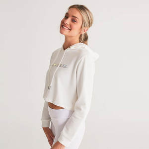 เสื้อครอปเข้ารูปผ้าฝ้ายของผู้หญิงเสื้อครอปแบบสั้นมีฮู้ดตัวยาวมีโลโก้ด้านหน้าดูสะอาดและสร้างบรรยากาศที่ทันสมัย - Product Image 5