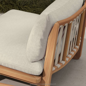 Chaise de jardin, dimensions 131x90x68, fabriquée en bois de qualité, rembourrée en tissu doux et mousse épaisse, design moderne et élégant. - Product Image 6