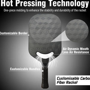 Bajo MOQ Forma personalizada Logotipo Raquetas de paleta de carbono Durable Uso de entrenamiento de alta calidad Raqueta de paleta duradera de carbono para la venta 2025 - Product Image 4