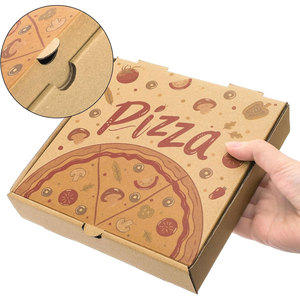 Cajas de pizza 7,3x7,3x1,6 pulgadas Kraft corrugado para llevar contenedores cajas de entrega de alimentos duraderas Pizza pastel galletas aperitivos - Product Image 3
