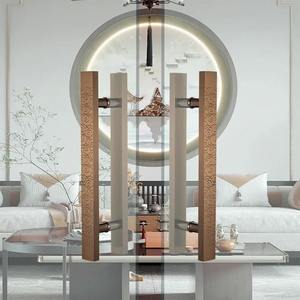 Poignée de porte en alliage d'aluminium couleur or de luxe, étanche, design japonais, résistance au feu 3 heures, taille personnalisable pour portes industrielles - Product Image 4