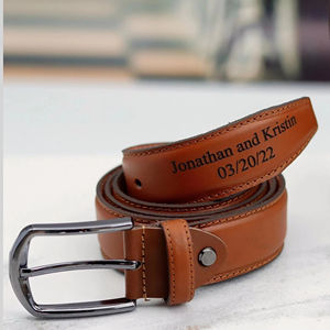 เข็มขัดหนังวัวสำหรับผู้ชายสไตล์หรูหราทำจากจากจากปากีสถาน - Product Image 1