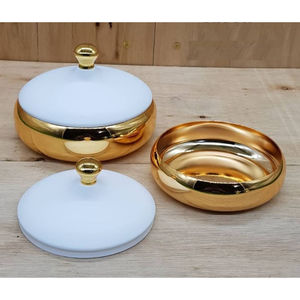 Round Antique Hammered Dessert Display Food Sever <b>Pot</b> Silver Ware Casserole Dish <b>With</b> <b>Lid</b> for Home Kitchen Ornaments - Product Image 6