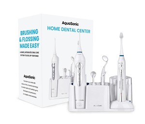Aquasonic แปรงสีฟันไฟฟ้าแบบชาร์จไฟได้สำหรับใช้ในบ้านแปรงสีฟันไฟฟ้าและไหมขัดฟันแบบน้ำอัจฉริยะระบบดูแลช่องปากสำหรับครอบครัวอย่างสมบูรณ์ - Product Image 4