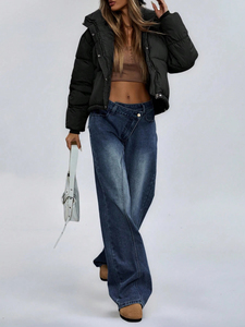 Nueva Chaqueta Cortavientos Acolchada Cálida de Invierno para Mujer, Estilo Casual, Deportiva, para Exteriores, con Cuello Camisero - Product Image 4