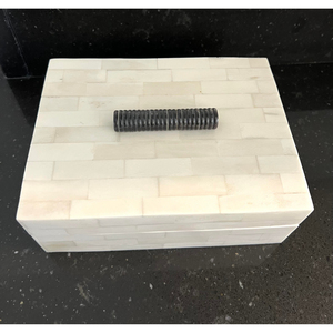 Caja de almacenamiento de joyería de madera grande de calidad de lujo hecha a mano, trabajo de incrustaciones de hueso, almacenamiento elegante, exhibición, collares, pendientes, gemas, tocador - Product Image 4