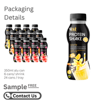 Bebida de Chocolate con Alto Contenido Nutricional y Sin Azúcar - Batido de Proteínas de 15G - Botella de 350ml - Bebidas Energéticas Deportivas - Marca Privada OEM