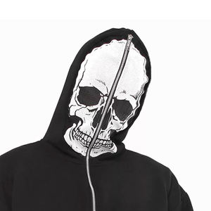 เสื้อมีฮู้ดสำหรับผู้ชาย,เสื้อแบบซิปปิดเต็มตัวขนาดพลัสไซซ์พิเศษ - Product Image 3