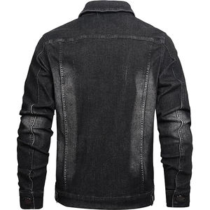 Chaqueta vaquera de Hip Hop Vintage de cintura alta para hombre 100% algodón impermeable lavable bordado estilo recto con patrón sólido - Product Image 2