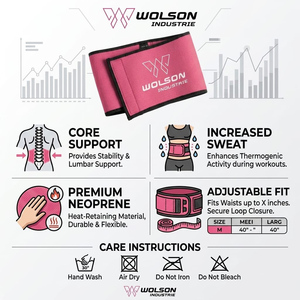 Adjustable Weight Lifting Waist Trimmer <b>Belt</b> Comfortable Neoprene Seamless Breathable Hook Loop Closure for Gym <b>Exercise</b> Active - Product Image 3