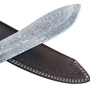 Venta al por mayor de calidad superior personalizada OEM ODM servicio de acero de Damasco forjado a mano cuchillo de Chef de hoja fija cuchillo de cocina alto - Product Image 5