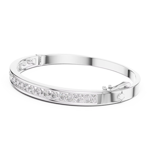 Pulsera de Tenis de Oro Blanco de 18K Hecha a Medida con Diamantes Pavé, Joyería de Lujo para Bodas, Elegante Idea de Regalo - Product Image 1