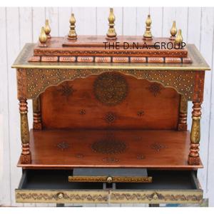 Puja Ghar de madera hecha a mano más exigente, templo de madera pintado a mano para adoración, hogar, colgante de pared religioso, oficina, Pooja Mandir - Product Image 2
