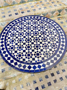 Mosaïque artisanale Design industriel Motifs géométriques Table artistique Mobilier minimaliste Table décorative - Product Image 6