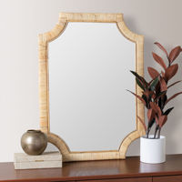 Miroir mural en rotin en forme d'arche vintage, cadre naturel fabriqué à la main pour la décoration intérieure