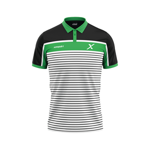 Polo rayé noir bleu conception personnalisée vêtements de sport t-shirt pour hommes femmes tennis pickleball fabricant de vêtements de sport OEM/ODM - Product Image 3