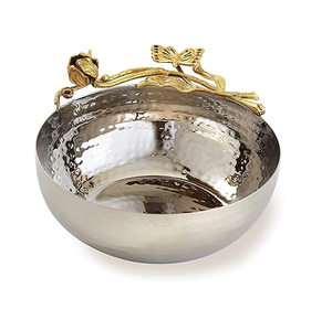 Cuenco de acero inoxidable Mesa decorativa redonda de diseño maravilloso con acento floral en precio al por mayor - Product Image 1