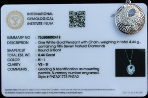 Pendentif en or massif 18 carats pour femme, plaqué argent, diamant, or blanc, ensemble de boucles d'oreilles, bijoux naturels légers certifiés IGI - Product Image 6