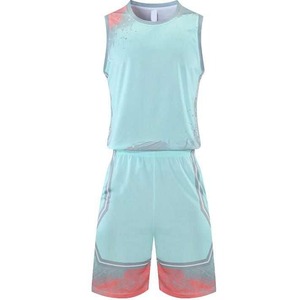 Uniforme de basket-ball sans manches respirant pour hommes bonne vente vêtements de sport vierges unis ensembles de maillots d'entraînement - Product Image 4
