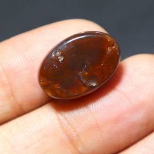 Cabochon d'agate de feu mexicaine 14 carats naturel 19x13x6mm pierre précieuse ovale pour la fabrication de bijoux - Product Image 4