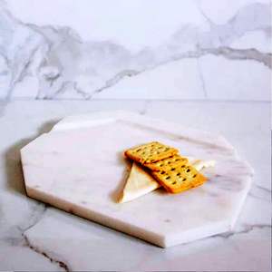 Planche à découper design en marbre Planche à découper rectangulaire personnalisée en gros Blocs à découper blancs et bruns fabriqués en Inde - Product Image 3