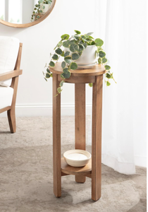 Foxford Table basse ronde moderne à deux niveaux en bois massif avec design écologique pour la décoration de la chambre à coucher - Product Image 2