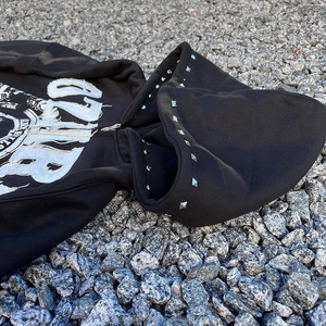 Custom Zipper Puffer <b>Jacket</b> for <b>Men</b> Cotton French Terry Full Zip up Pullover Sweatshirts Vintage Acid Wash Distressed Hoodies - Product Image 5