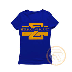 T-shirt de sororité pour femmes GREEK TREASURES Sigma Gamma Rho en gros, 100% coton jersey, respirant, anti-froissement, séchage rapide, été - Product Image 3