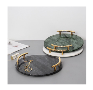 Bandejas de Mármol Profesionales de Alta Calidad con Asa Redonda de Latón, Organizador, Precio Más Bajo, Bandeja con Asa de Latón - Product Image 1