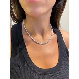 SHREYA DIAM IGI Certified 14k <b>Gold</b> Pave Set Lab Grown Elongated Diamond <b>Tennis</b> <b>Necklace</b> Round Cut Anniversary Gift - Product Image 6