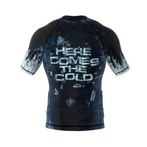 Alta calidad MMA BJJ Jiu Jitsu Rash Guard Media manga Sublimación personalizada Rendimiento Desgaste con opción de bajo costo UPF50 - Product Image 2