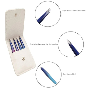 Pinzas para cejas de acero inoxidable recubiertas de dos tonos personalizadas 2025, pinzas para dar forma a cejas cuadradas puntiagudas inclinadas - Product Image 3