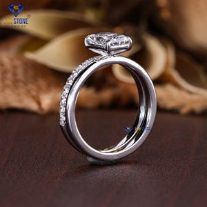 1,35 TDW Radiant & Round Cut Diamond White Gold Ring by Lab-Stone / Shine With a Diamonds/Color de la marca de oro blanco de Lab-Stone / Shine - Product Image 5