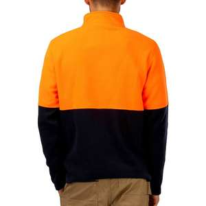 Sweat à capuche polaire en coton mélangé à demi-fermeture éclair avec sweat-shirt décontracté à col montant pour hommes Fabrication Kivotech Service OEM disponible - Product Image 2