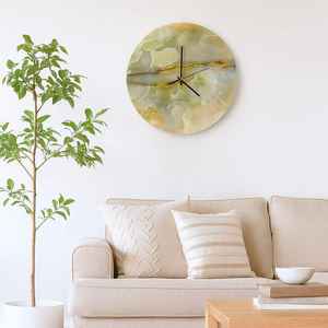 Reloj de Pared de Ónix Verde Hecho a Mano, Decoración de Piedra Moderna y Minimalista, Decoración Única de Lujo para el Hogar, Oficina, Sala de Estar - Product Image 2